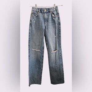 Garage Denim 0 24 jeans 90s straight blue wash distressed pants